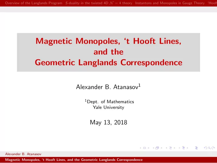 magnetic monopoles t hooft lines and the geometric