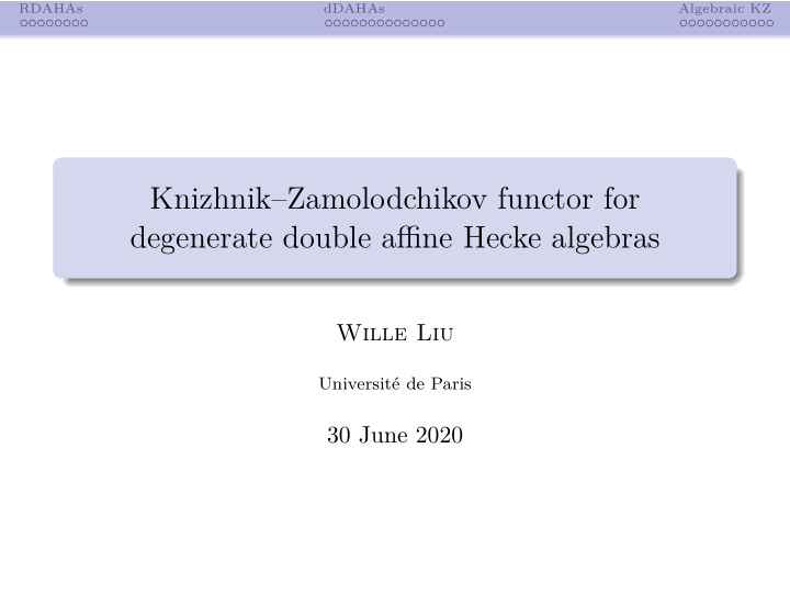 knizhnik zamolodchikov functor for degenerate double