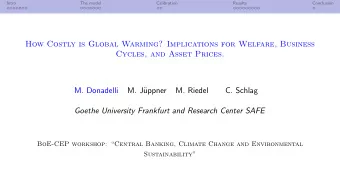 How Costly is Global Warming? Implications for Welfare, Business  Cycles, and Asset Prices.  M.