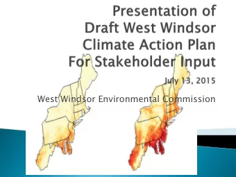 West Windsor Environmental Commission  Summarizes the science and the risks  Estimates