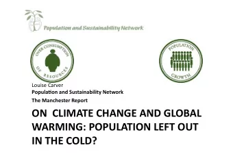 ONCLIMATECHANGEANDGLOBAL  WARMING:POPULATIONLEFTOUT