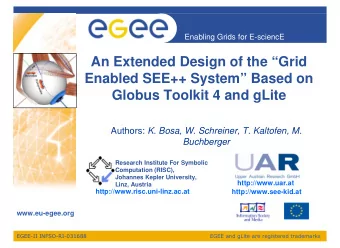An Extended Design of the Grid  Enabled SEE++ System Based on  Globus Toolkit 4 and gLite
