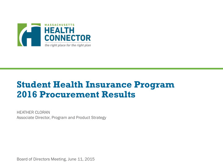 student health insurance program 2016 procurement results