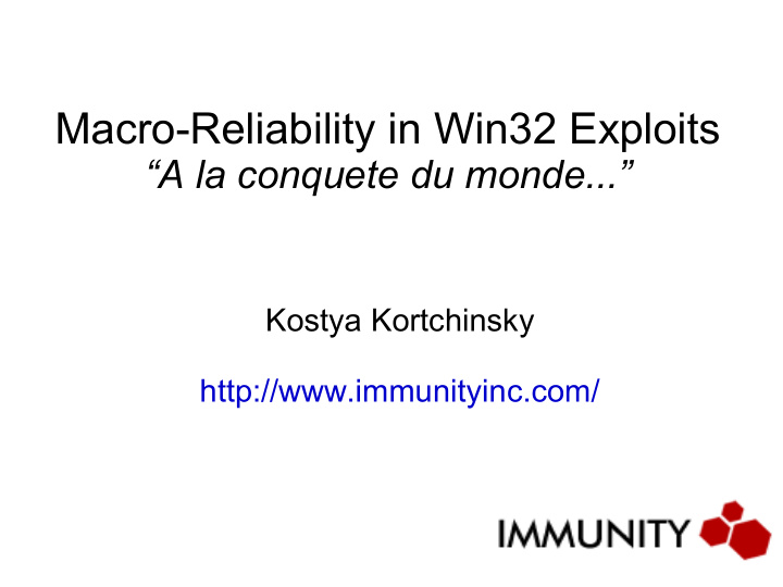 macro reliability in win32 exploits