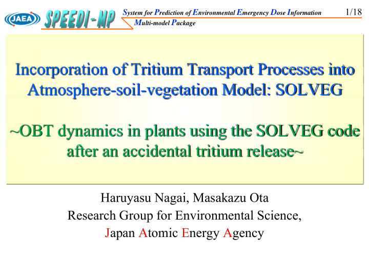 incorporation of tritium transport processes into
