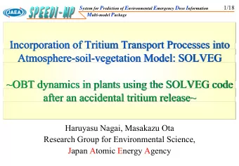 Incorporation of Tritium Transport Processes into  Atmosphere-soil-vegetation Model: SOLVEG  ~OBT