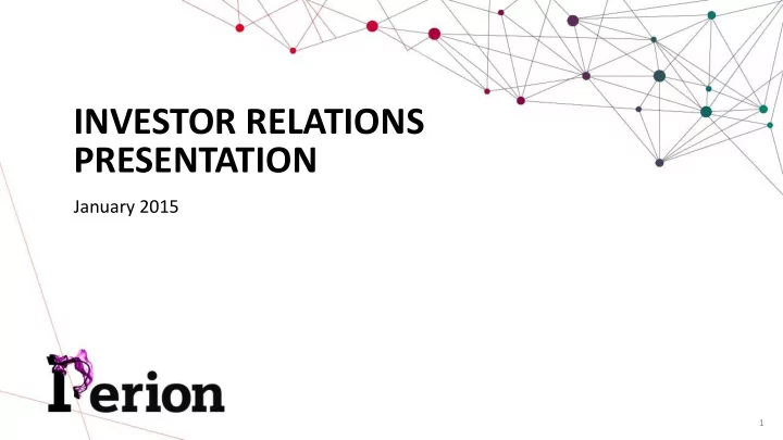 investor relations presentation