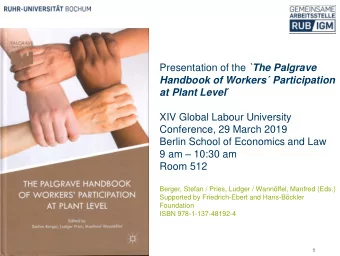 Handbook of Workers  Participation at Plant Level   XIV Global Labour University  Conference,