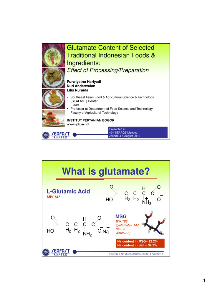 what is glutamate