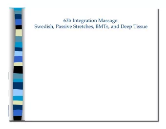 63b Integration Massage:  Swedish, Passive Stretches, BMTs, and Deep Tissue  63b Integration