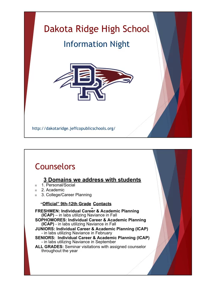 dakota ridge high school information night http