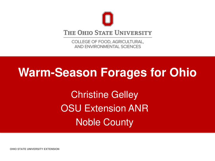 warm season forages for ohio