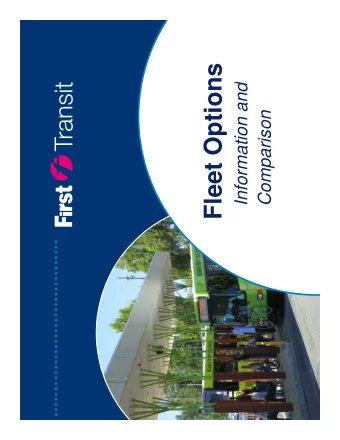 Fleet Options  Information and  Comparison  Topics for Discussion  Topics for Discussion  CNG