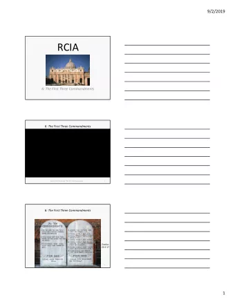 RCIA  6: The First Three Commandments  6: The First Three Commandments Scene from the movie The