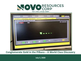 Conglomerate Gold in the Pilbara  A World Class Discovery  This document is for information