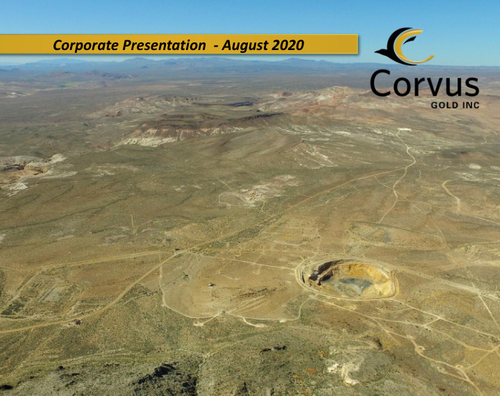 corporate presentation august 2020 forward looking