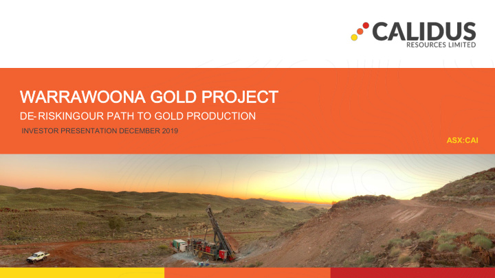 warrawoona gold project warrawoona gold project