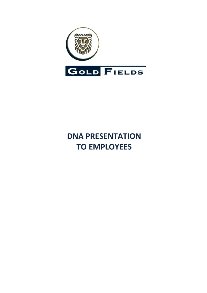 dna presentation to employees