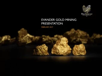 EVANDER GOLD MINING  PRESENTATION  FEBRUARY 2017  DISCLAIMER  This presentation is provided on a