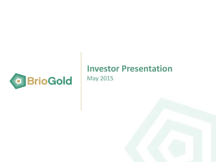 investor presentation
