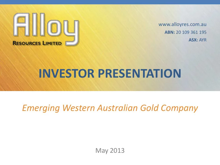 investor presentation