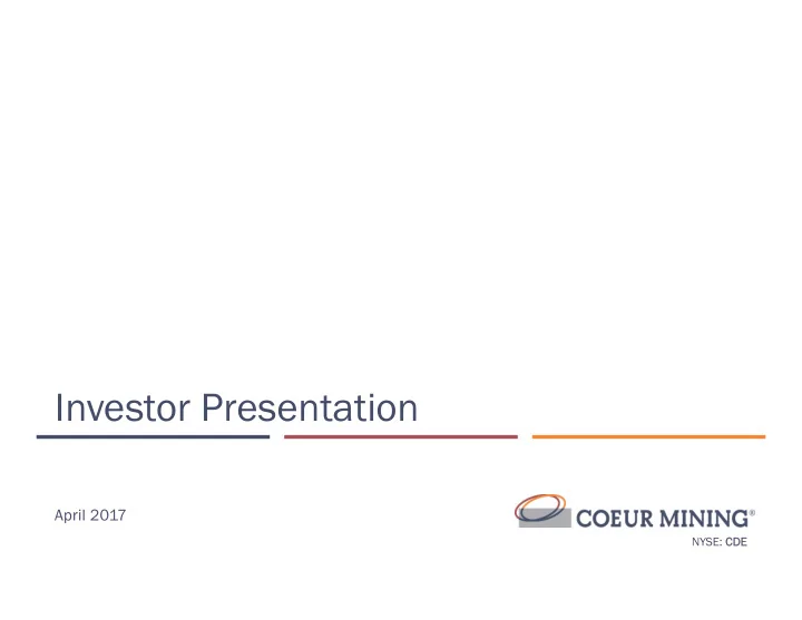 investor presentation