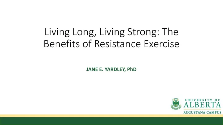benefits of resistance exercise