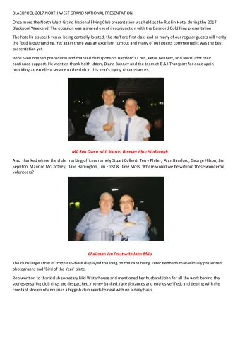 BLACKPOOL 2017 NORTH WEST GRAND NATIONAL PRESENTATION  Once more the North West Grand National