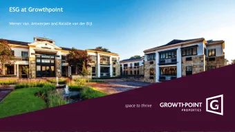 ESG at Growthpoint  Werner van  Antwerpen and Natalie van der Bijl  Introduction to Growthpoint