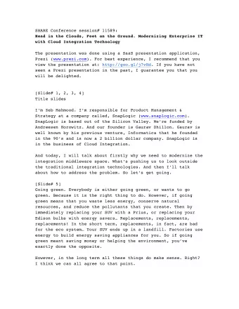 SHARE Conference session# 11589:  Head in the Clouds, Feet on the Ground. Modernizing Enterprise IT