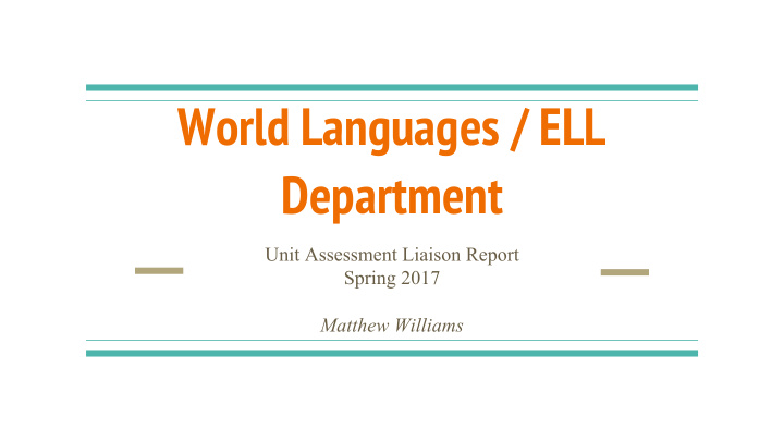 world languages ell department