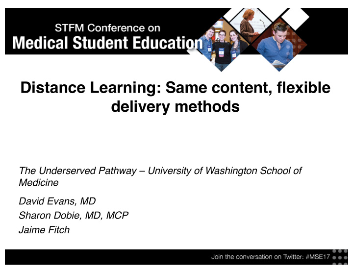distance learning same content flexible delivery methods