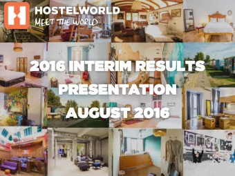 Au  Augus  ust  t 2016  16  Disclaimer The information in this presentation has been prepared by