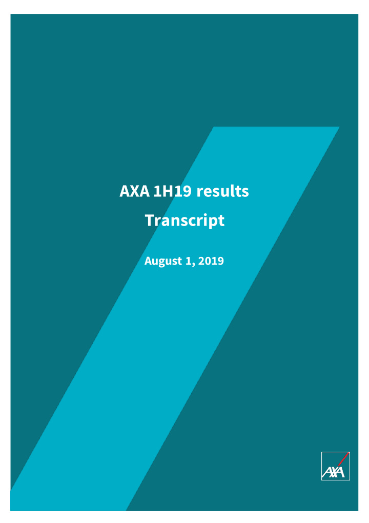 axa 1h19 results transcript