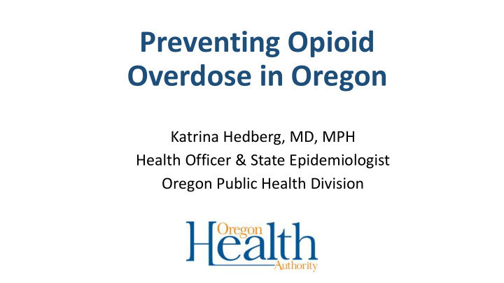 overdose in oregon