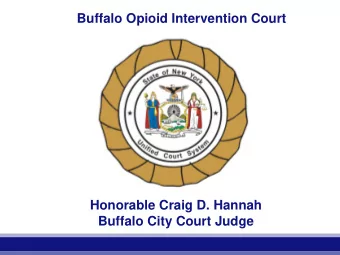 Buffalo Opioid Intervention Court  Honorable Craig D. Hannah  Buffalo City Court Judge The Buffalo