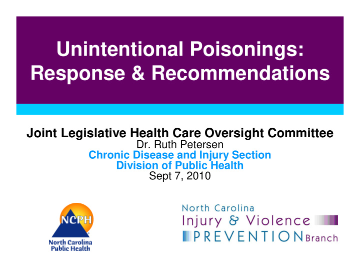 unintentional poisonings response amp recommendations