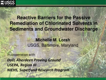 Reactive Barriers for the Passive  Remediation of Chlorinated Solvents in Sediments and Groundwater