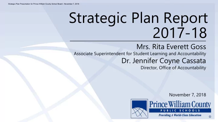 strategic plan report 2017 18
