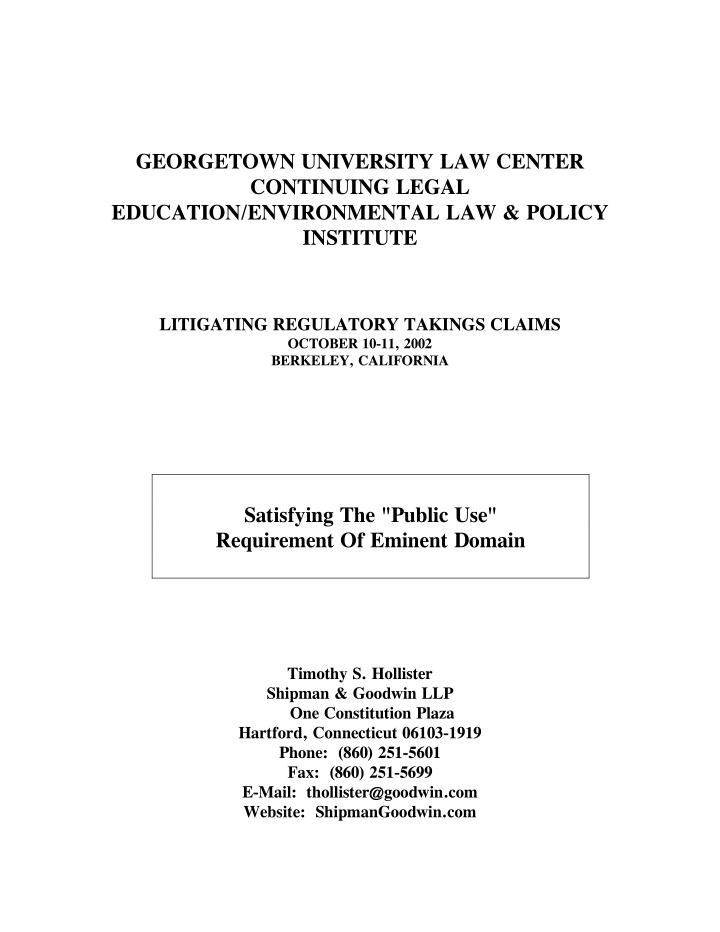 georgetown university law center continuing legal