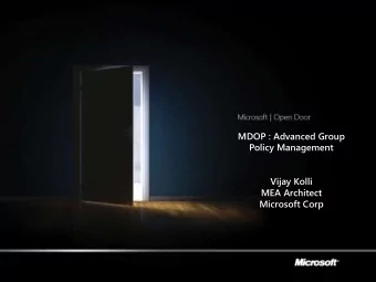 Vijay Kolli  MEA Architect  Microsoft Corp  AGPM : The Sell  [PRES  ESEN  ENTATI  TION  N TITLE