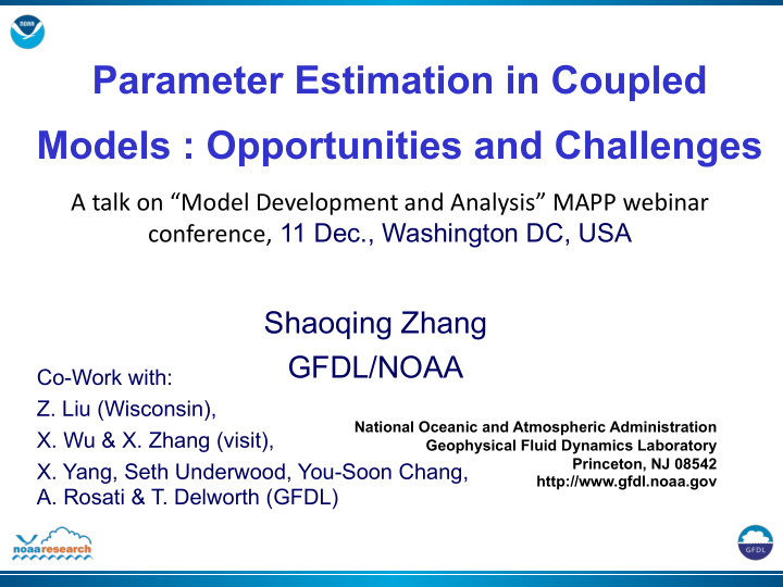 parameter estimation in coupled models opportunities and