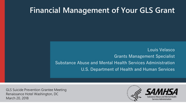 financial management of your gls grant