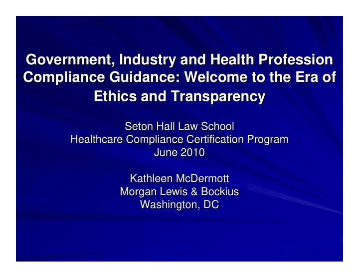 government industry and health profession government