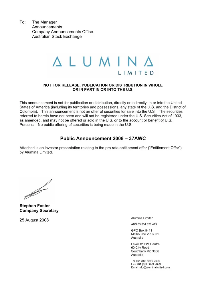 public announcement 2008 37awc