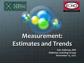 Measurement:+  Estimates+and+Trends+  Dan+Saltman,+MD+  Diabetes+Learning+Group+