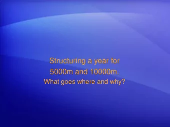 5000m and 10000m. What goes where and why?  Content  Coaching (an endurance runner)  What  is the
