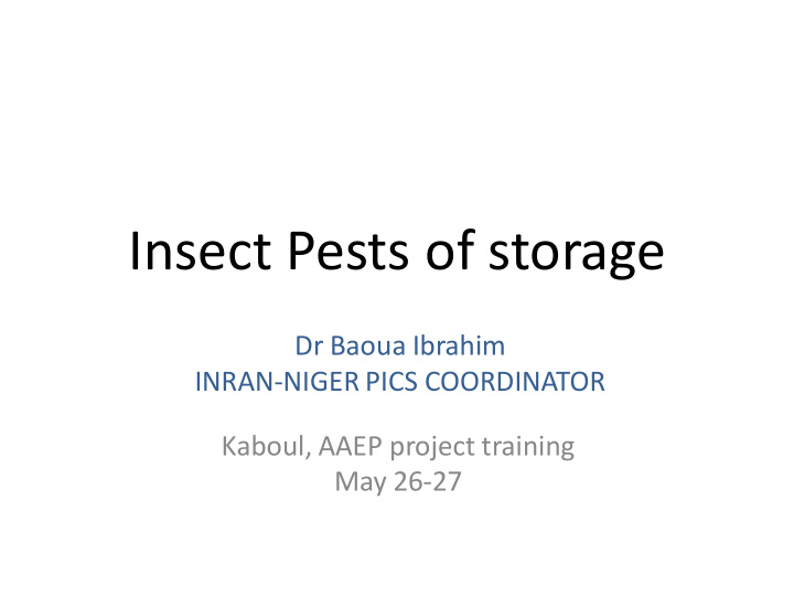 insect pests of storage