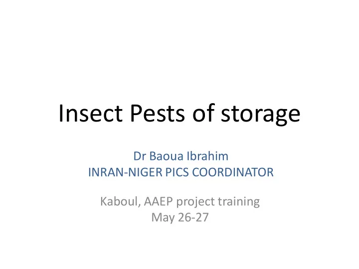 insect pests of storage