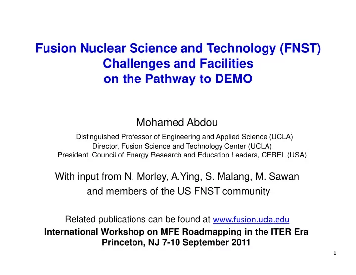 fusion nuclear science and technology fnst fusion nuclear